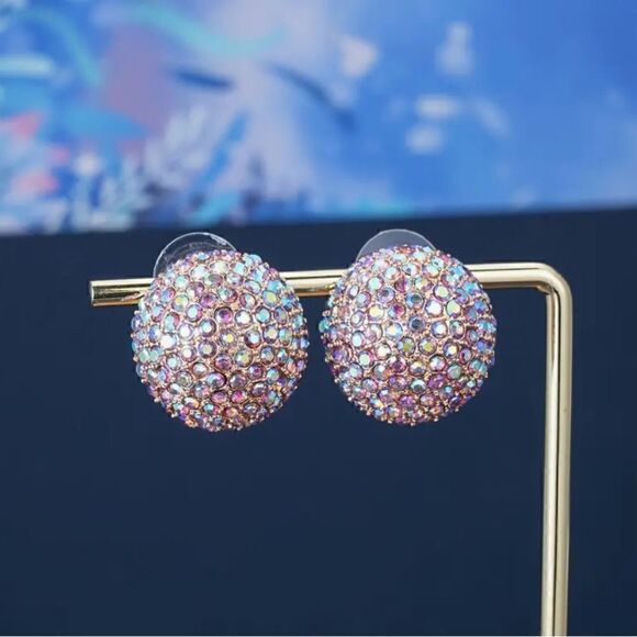 🩶 NEW Stunning Sparkling Swarovski crystal round stud earrings 🩶 - Picture 5 of 7